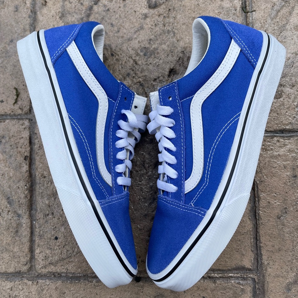 Size 8.5W - Vans Blue & White Sneakers
